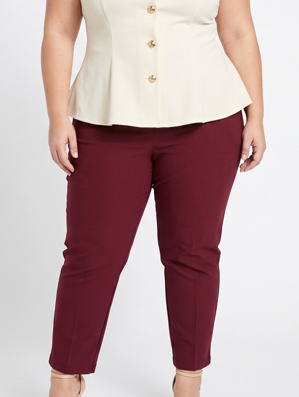 89th + Madison Women's Burgundy Pull-On Pants Size 2X NWT Comfort Stretch